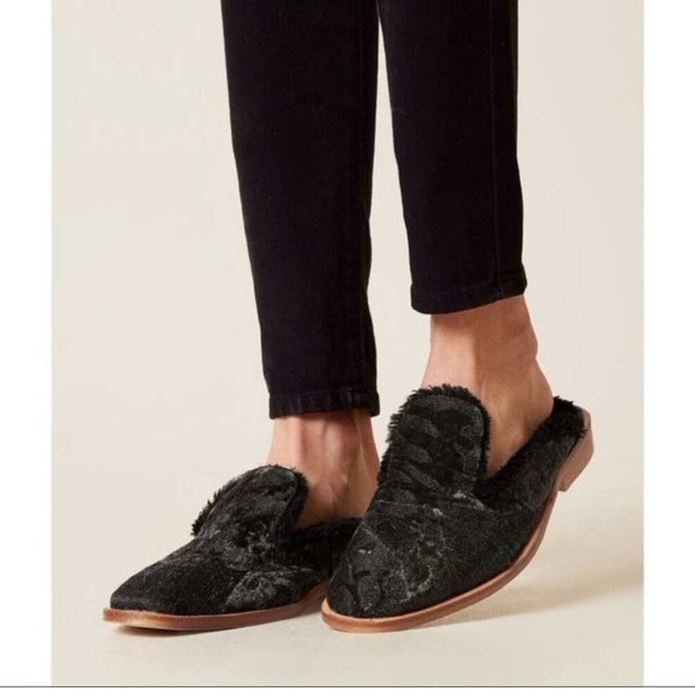 Free People Velvet Butterfly Effect Mules